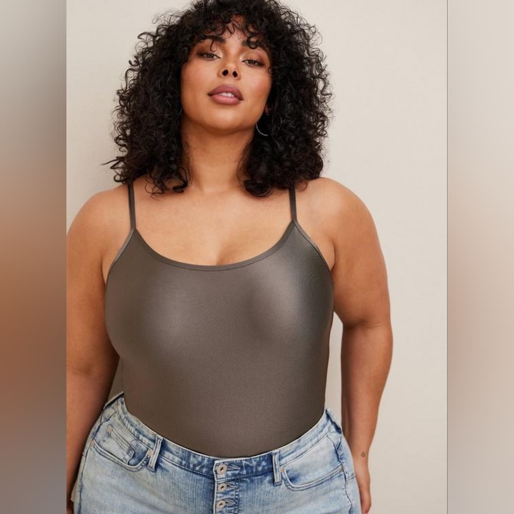 Torrid Shiny Nylon Scoop Neck Bodysuit